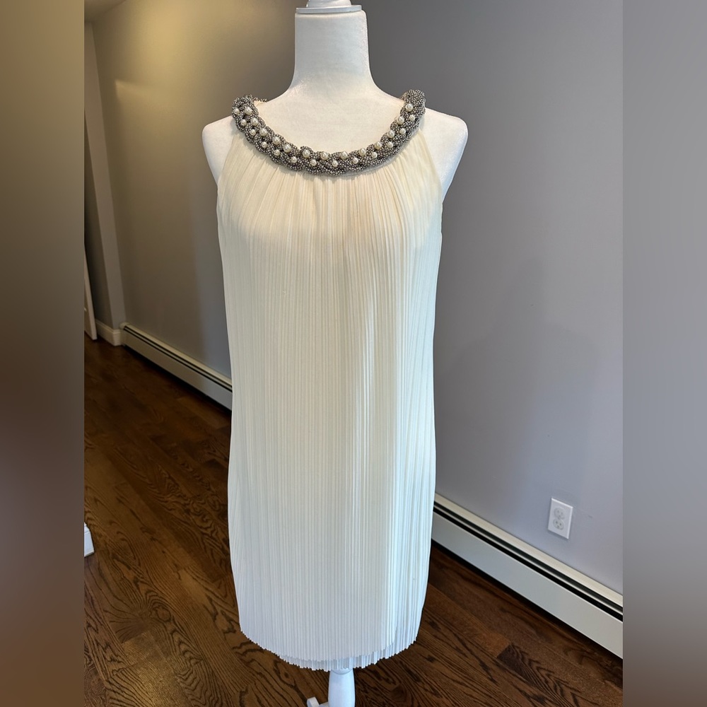 Donna Rocco NY Embellished Neck Chiffon Shift Dress Size 8